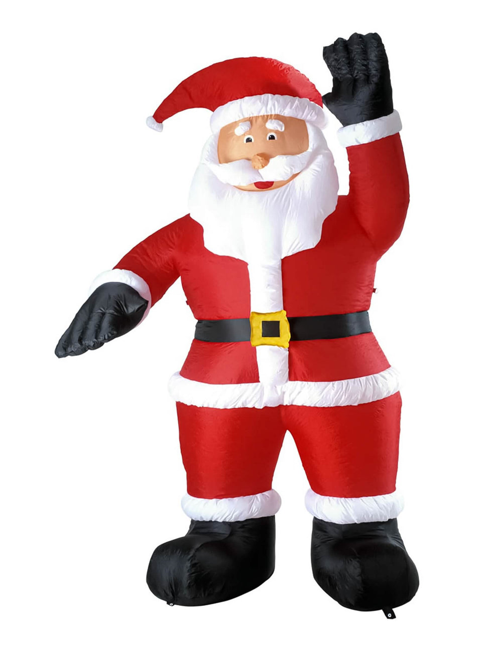Čelný pohľad na dekoráciu gigantický nes ma a svietiaci santa claus