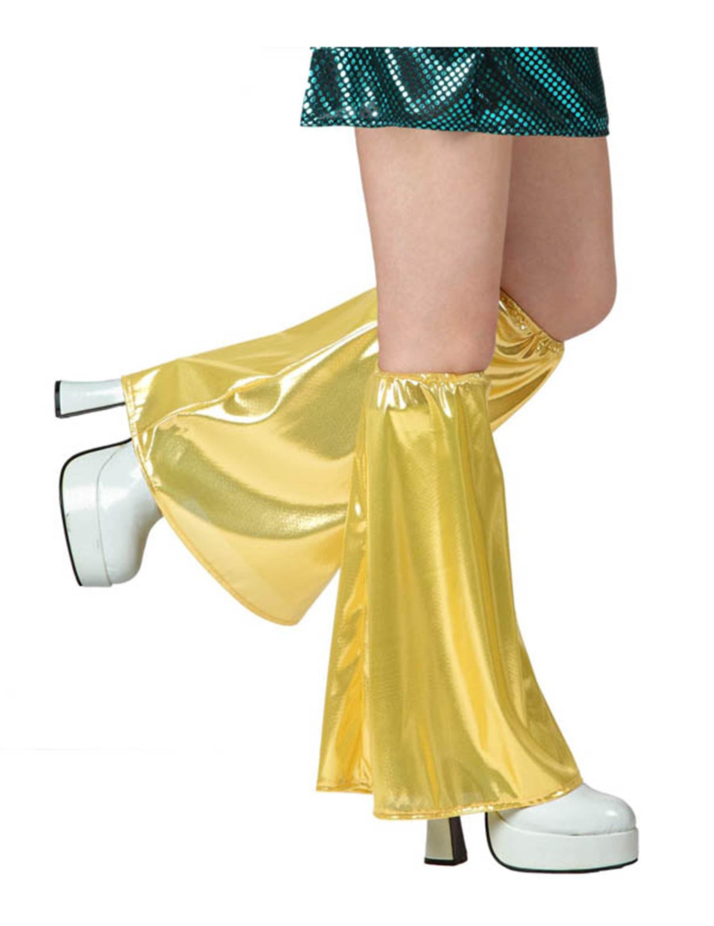 Jambières disco pour femme dorées brillantes