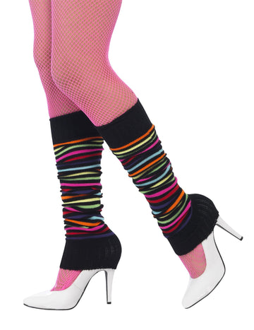 Čierne a viacfarebné ženské pruhované legíny