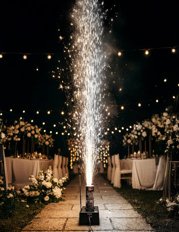 Jet de scène 3 mètres 30 secondes pour mariage or et argent