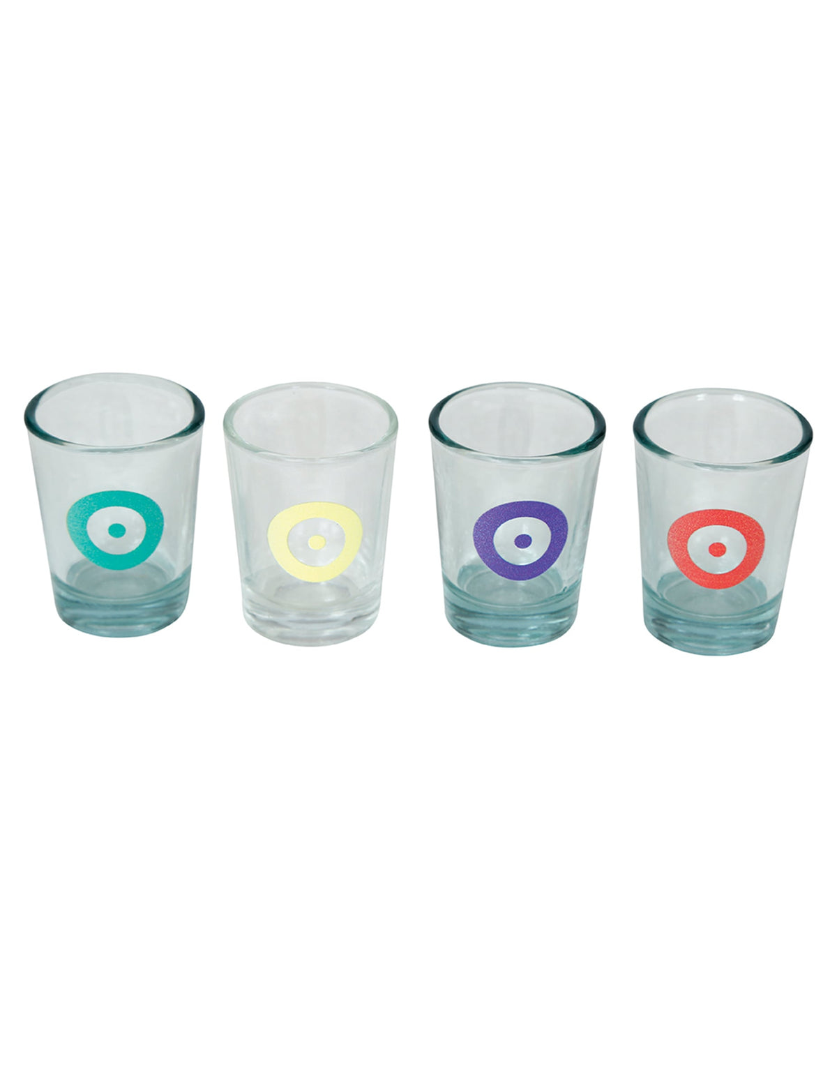 Shooters colorés avec motifs de cibles du jeu d'adresse apéro avec shooters pour adulte