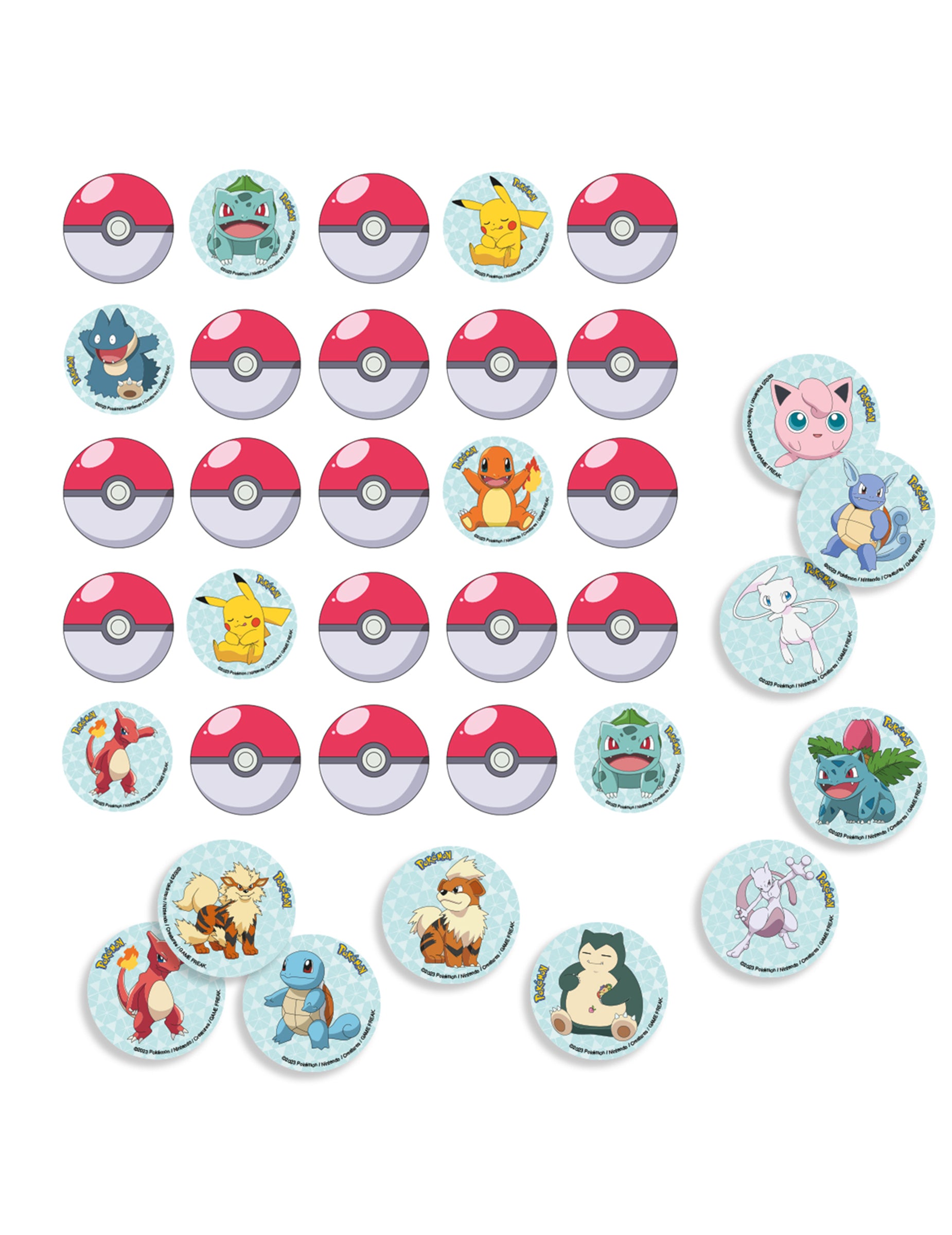 Jeu de mémory 32 cartes Pokémon pour enfant multicolore avec motifs Pokéball et personnages
