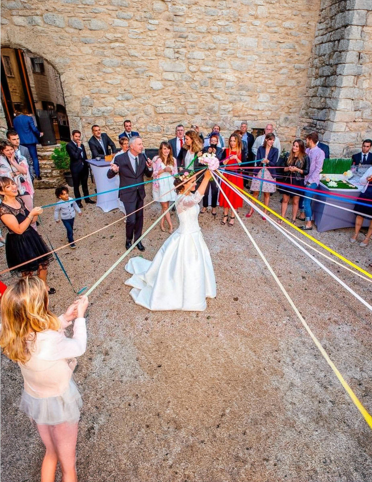 Svadobná stužková hra, 15 viacfarebných stužiek