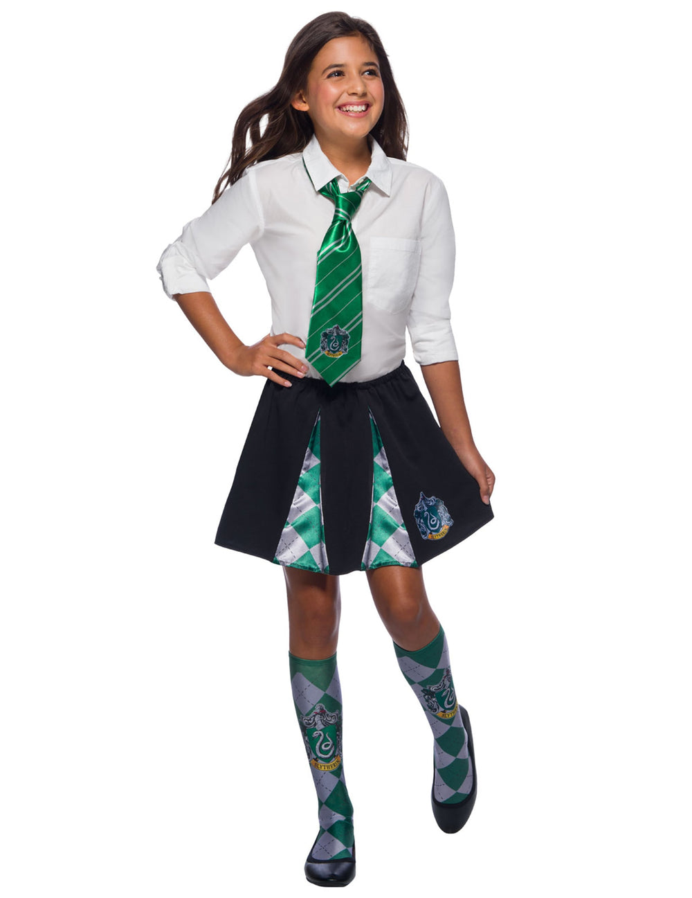 Jupe Serpentard Harry Potter pour enfant noire et verte avec blason