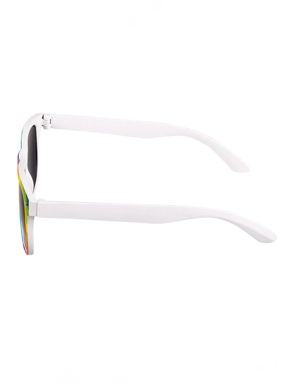 Vue de profil des lunettes de soleil du kit d'accessoires arc en ciel
