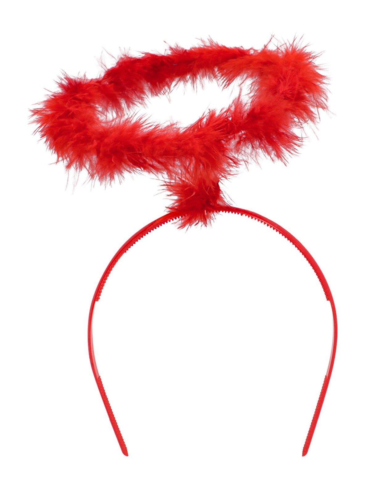 Vue de l'auréole sur serre-tête du kit accessoires d'ange rouge