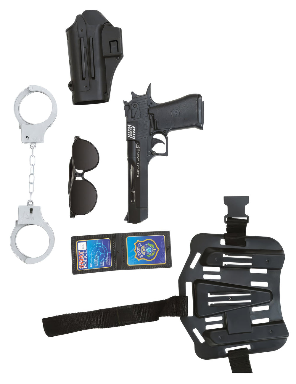 Vue d'ensemble des éléments du kit accessoires de policier