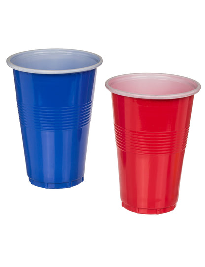 Gobelets en plastique rouge et bleu du kit beerpong gonflable pour 2 personnes