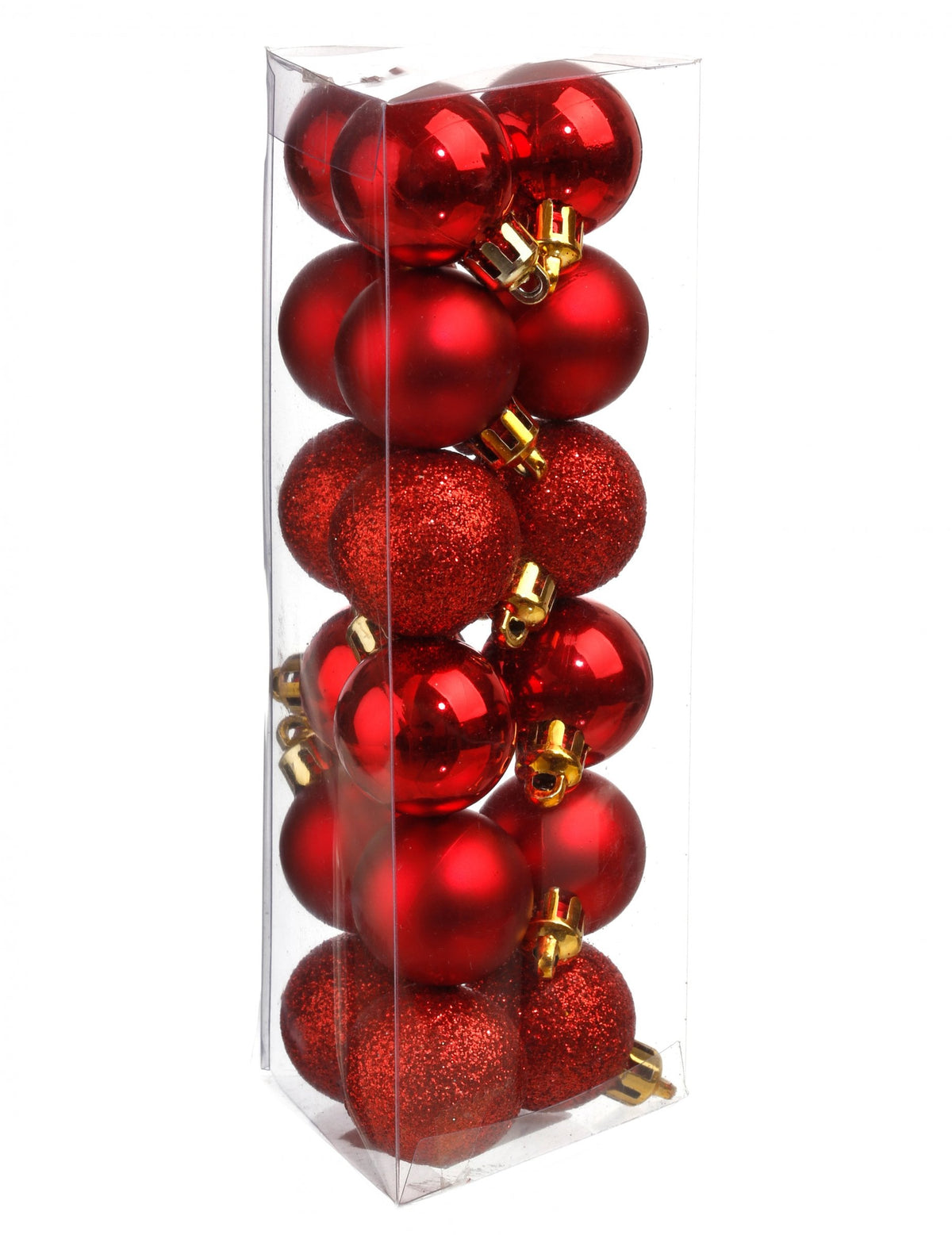Mini boules de Noël rouges mates et brillantes