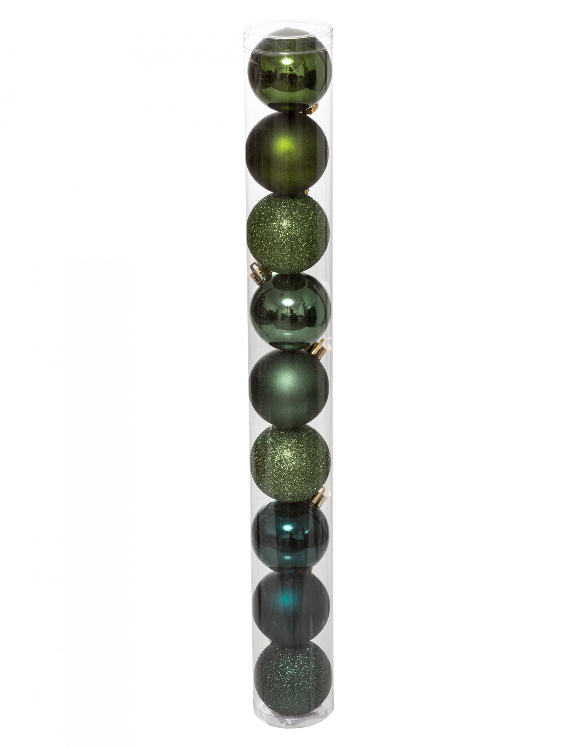 9 boules de Noël bleu vert mates et brillantes
