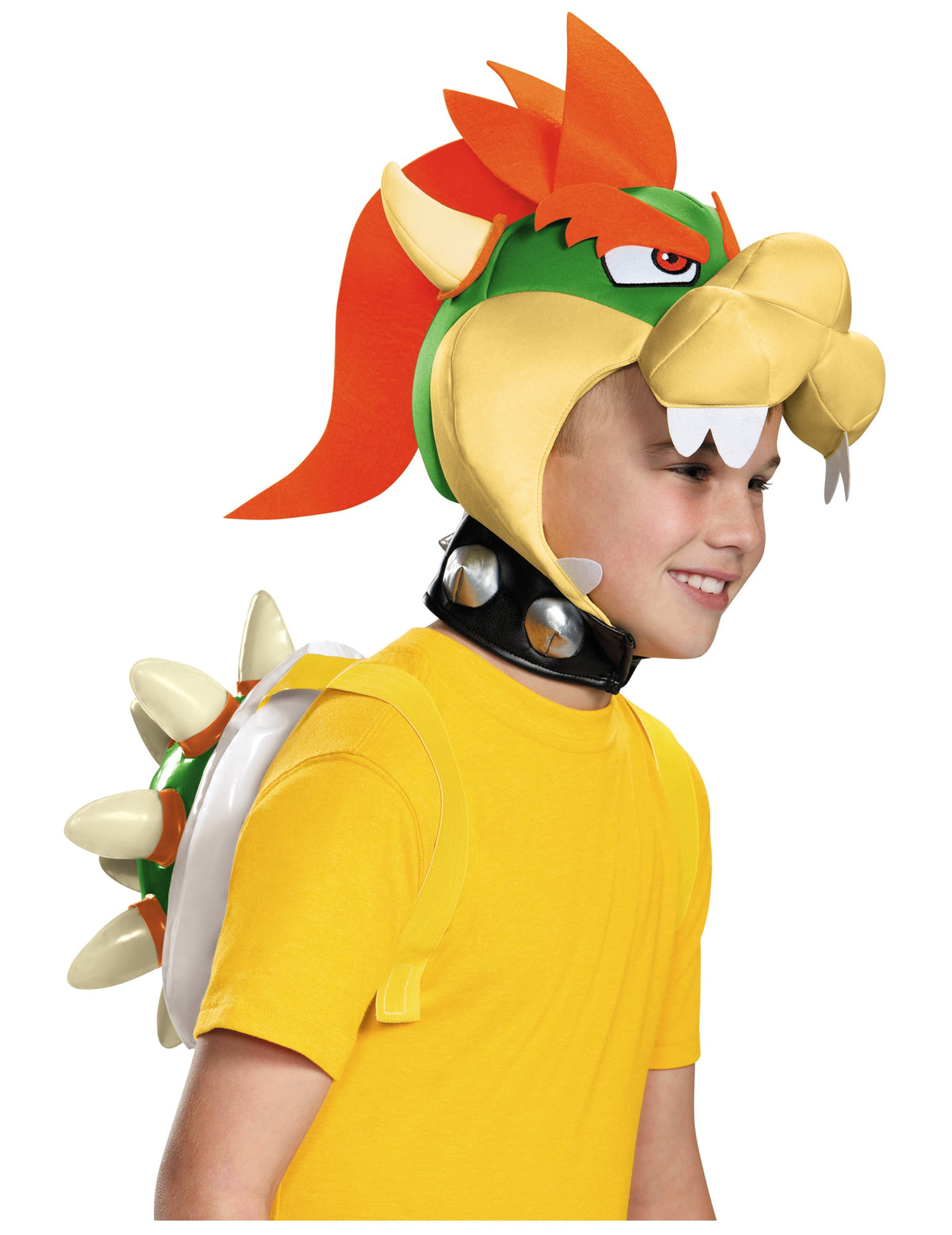 Kit Bowser Nintendo® pour enfant avec coiffe carapace et collier à pointes