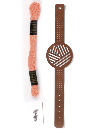 Contenu du kit bracelet à broder motifs géométriques pour enfant