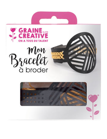 Sada na vyšívanie náramkov z čiernej kože s geometrickým vzorom pre dospelých