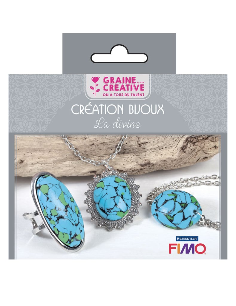 Kit création de bijoux parure pierres turquoises la divine bleu turquoise