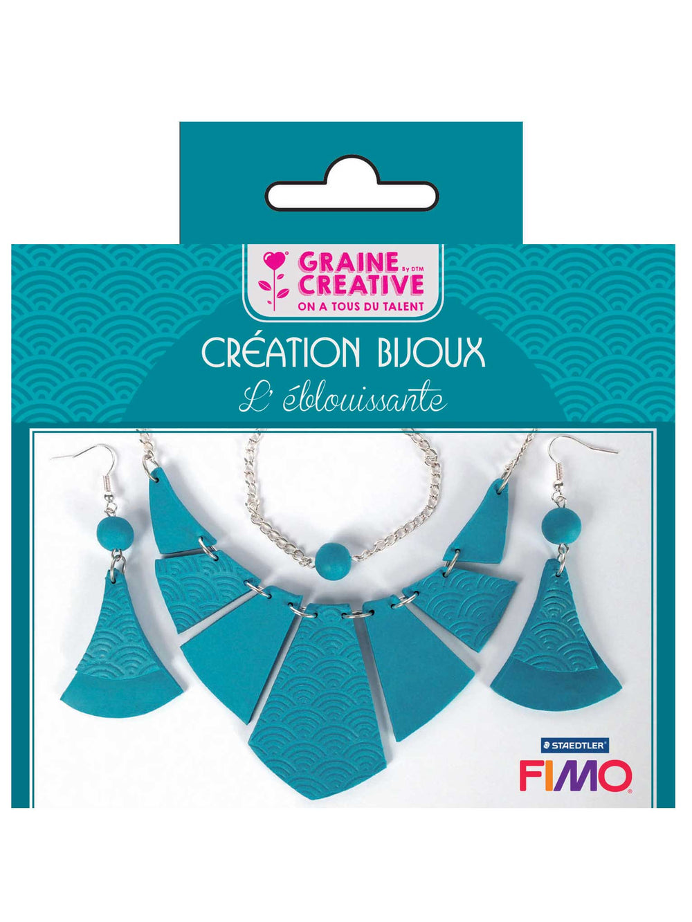 Kit création de bijoux parure pour adulte turquoise en pâte fimo