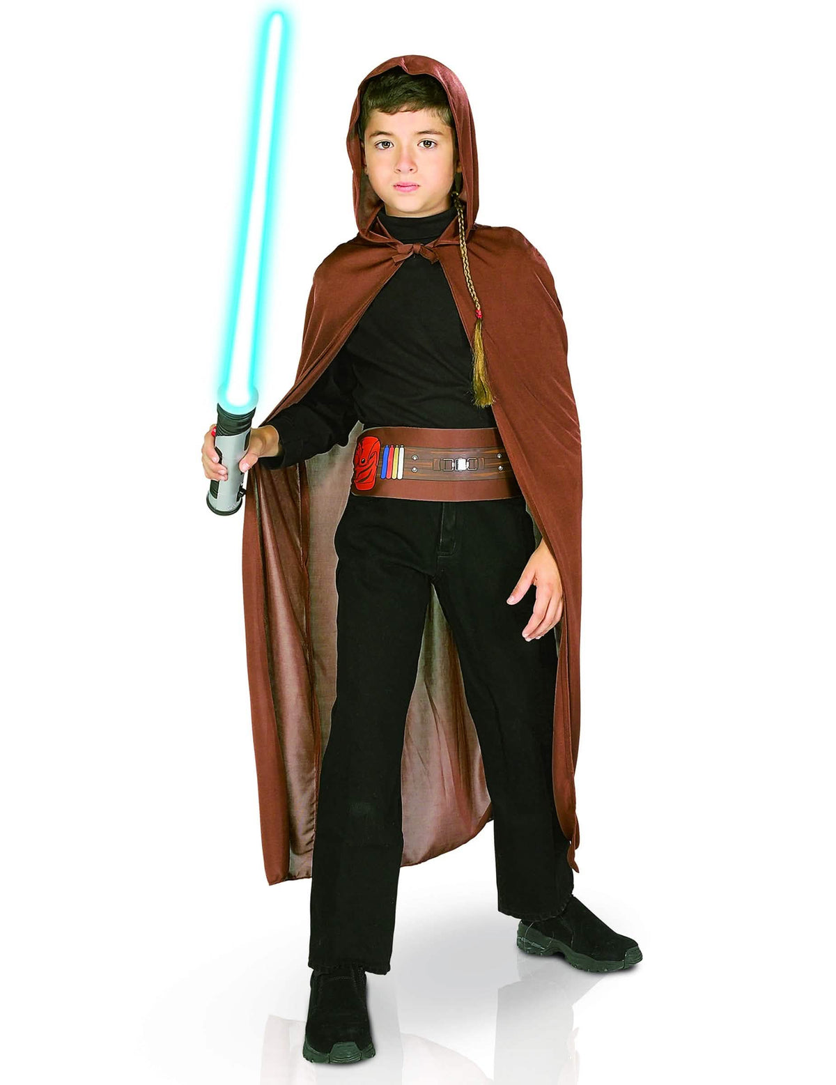 Súprava Jedi Star Wars™ pre dieťa s hnedá plášťom a modrá svetelným mečom