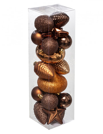Súprava bronzových ozdôb na vianočný stromček 18 kusov 