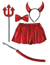 Kit déguisement diablesse pour enfant rouge avec tutu cornes et trident
