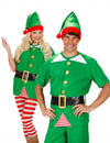 Kit déguisement elfe pour adulte Noël vert et rouge avec bonnets et ceintures