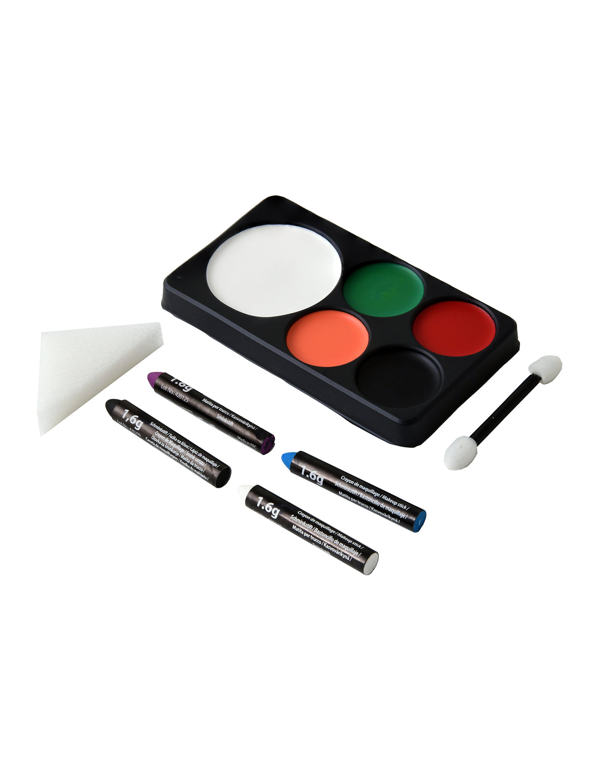Kit de maquillage Halloween pour famille multicolore avec palette et crayons