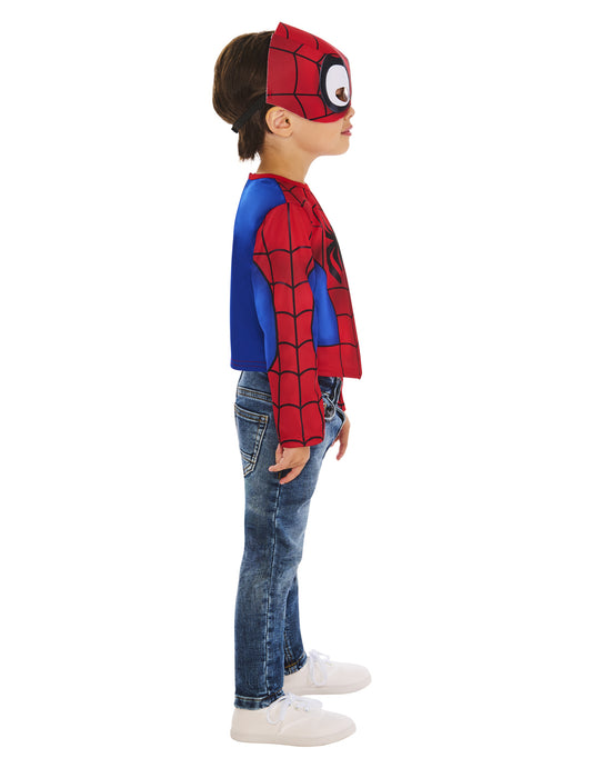 Vue de profil du kit haut et masque Spidey et ses amis extraordinaires