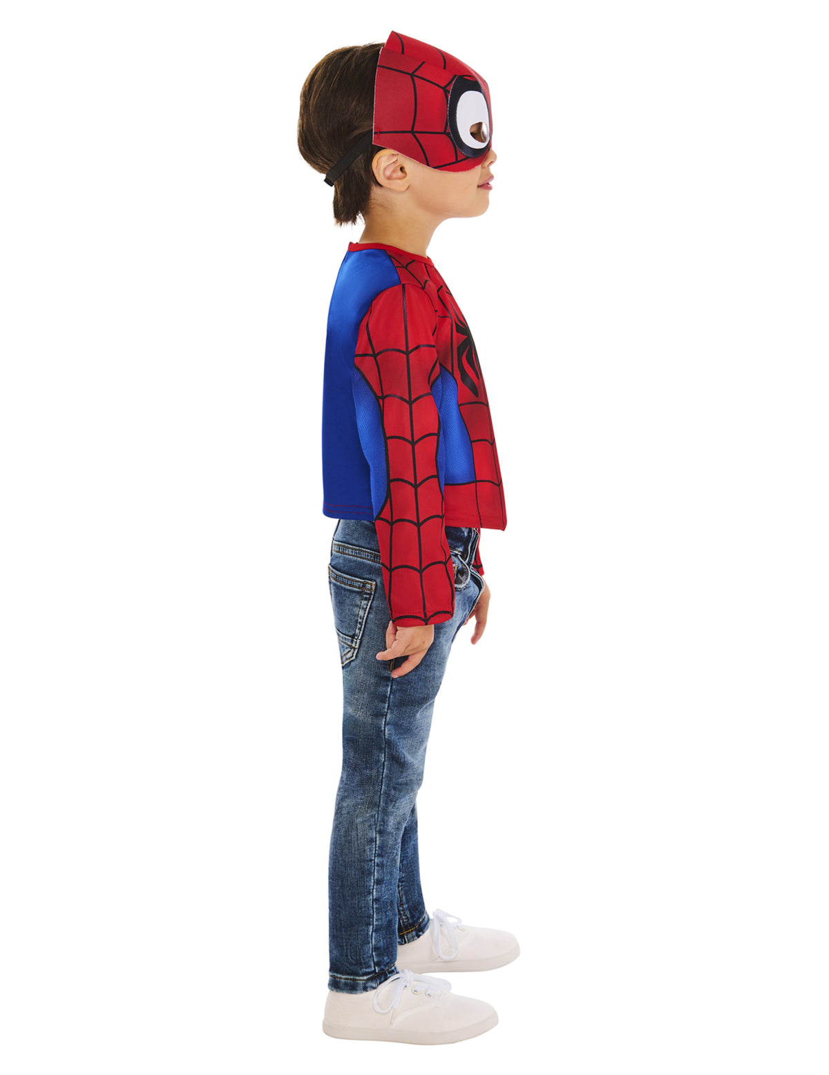 Vue de profil du kit haut et masque Spidey et ses amis extraordinaires