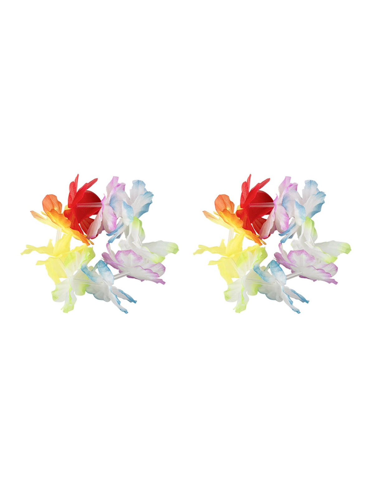 Paire de bracelets de fleurs multicolores du Kit Hawaï paradise pour adulte