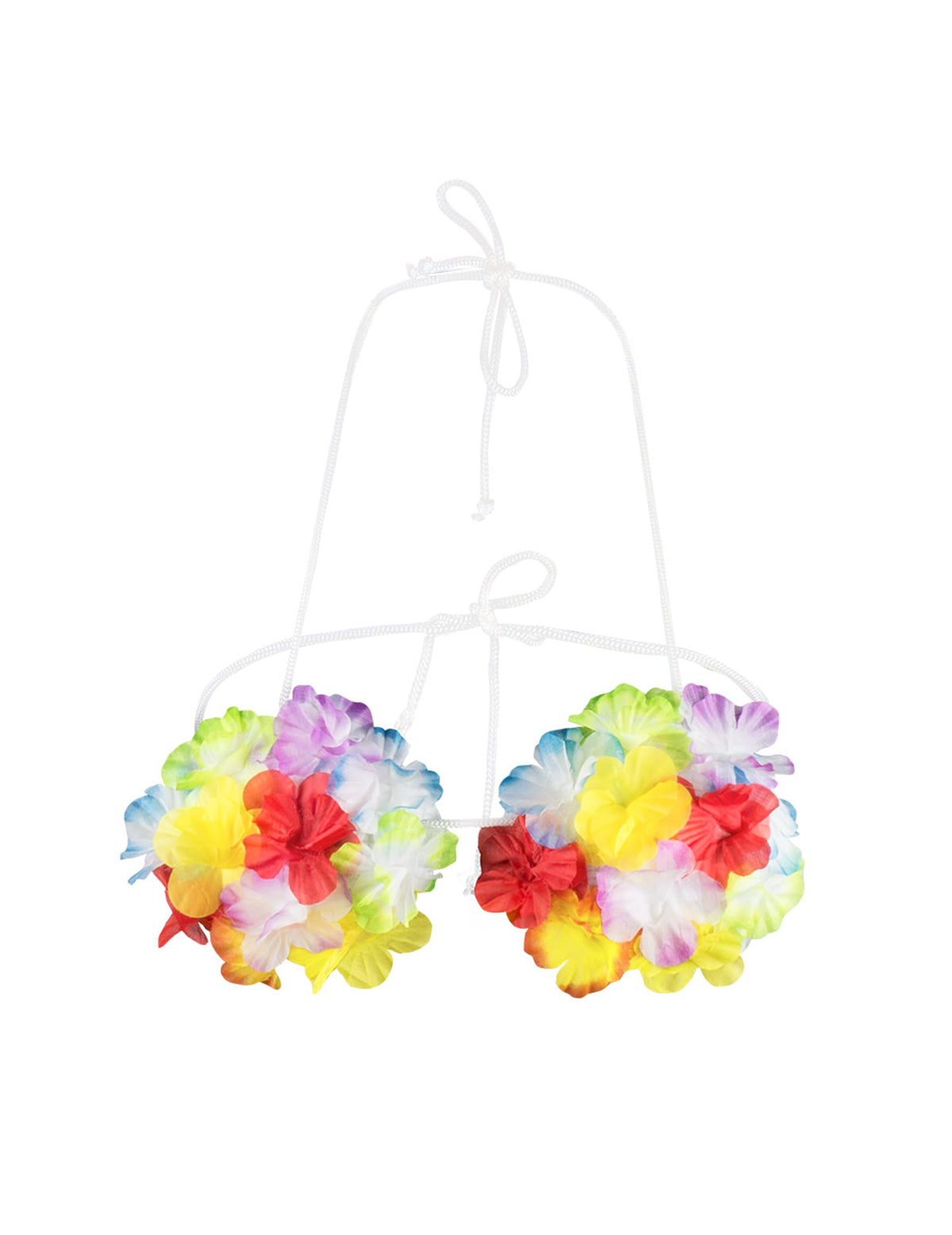Haut de bikini à fleurs multicolores du Kit Hawaï paradise pour adulte