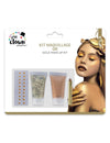 Kit maquillage à paillettes dorées pour adulte or avec strass