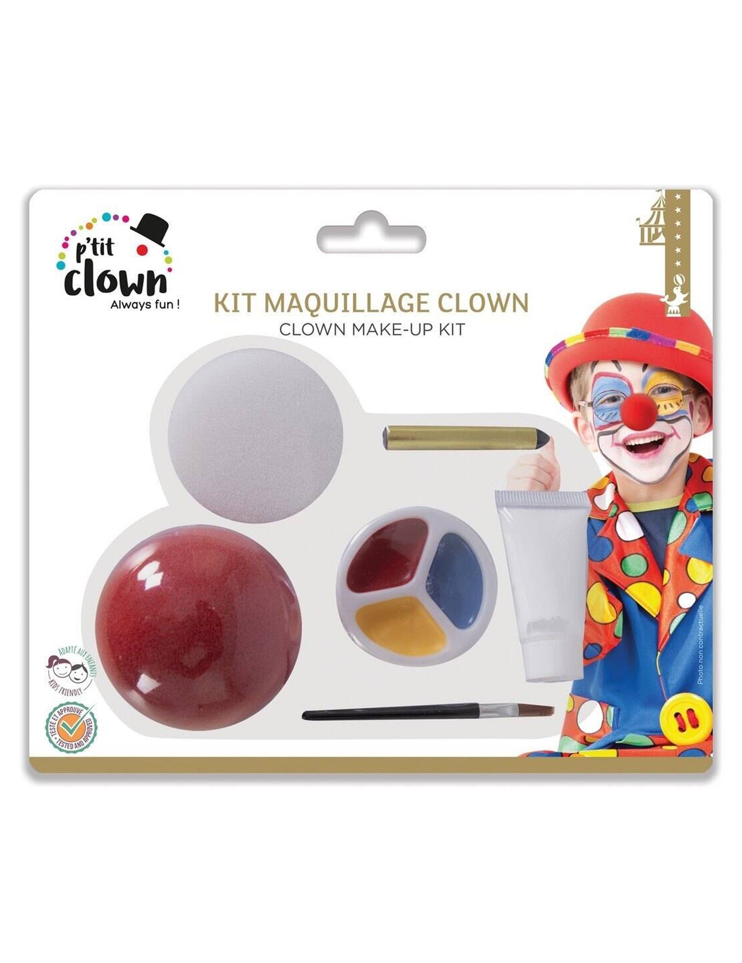 Make-up súprava s falošným klaunským nosom pre deti