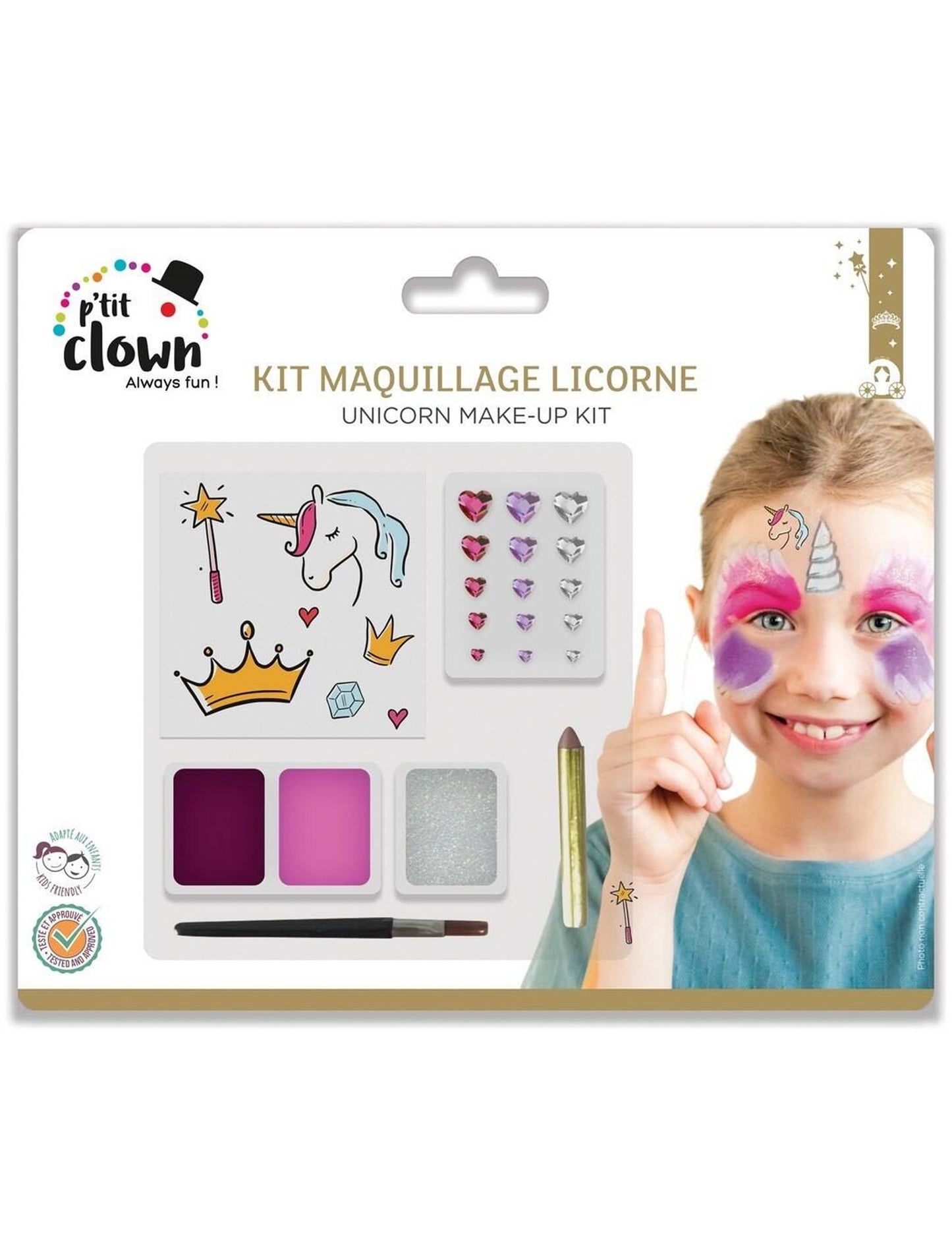 Make -up s detským jednorožecím tetovaním