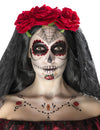 Kit maquillage princesse araignée Dia de los muertos pour femme rouge et noir