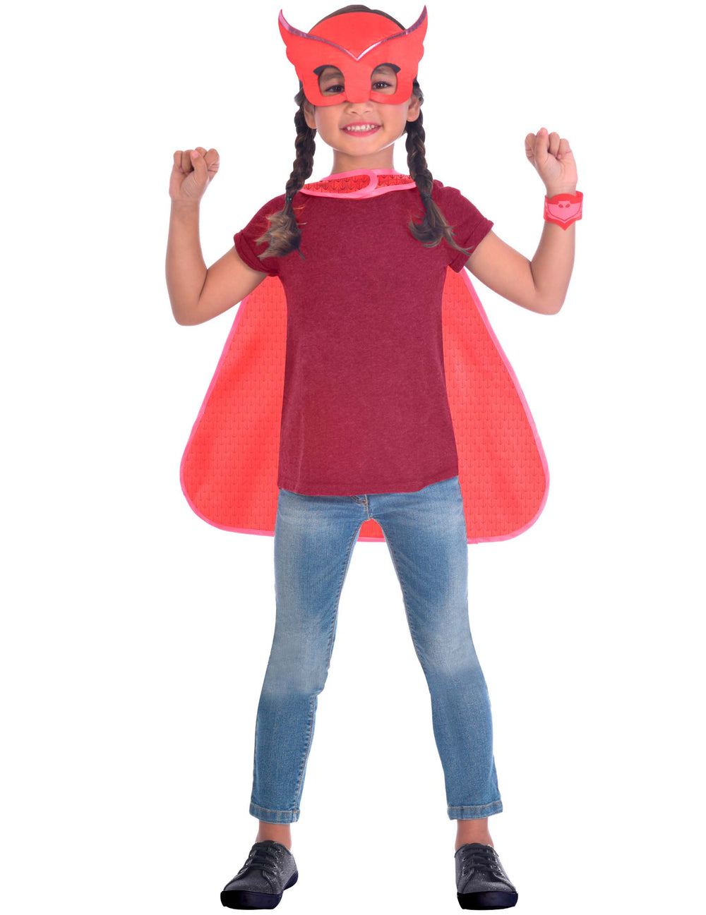 Kit masque et cape Bibou Pyjamasques pour enfant rouge