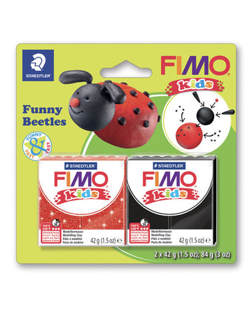 Kit de pâte Fimo coccinelle pour enfant rouge et noir