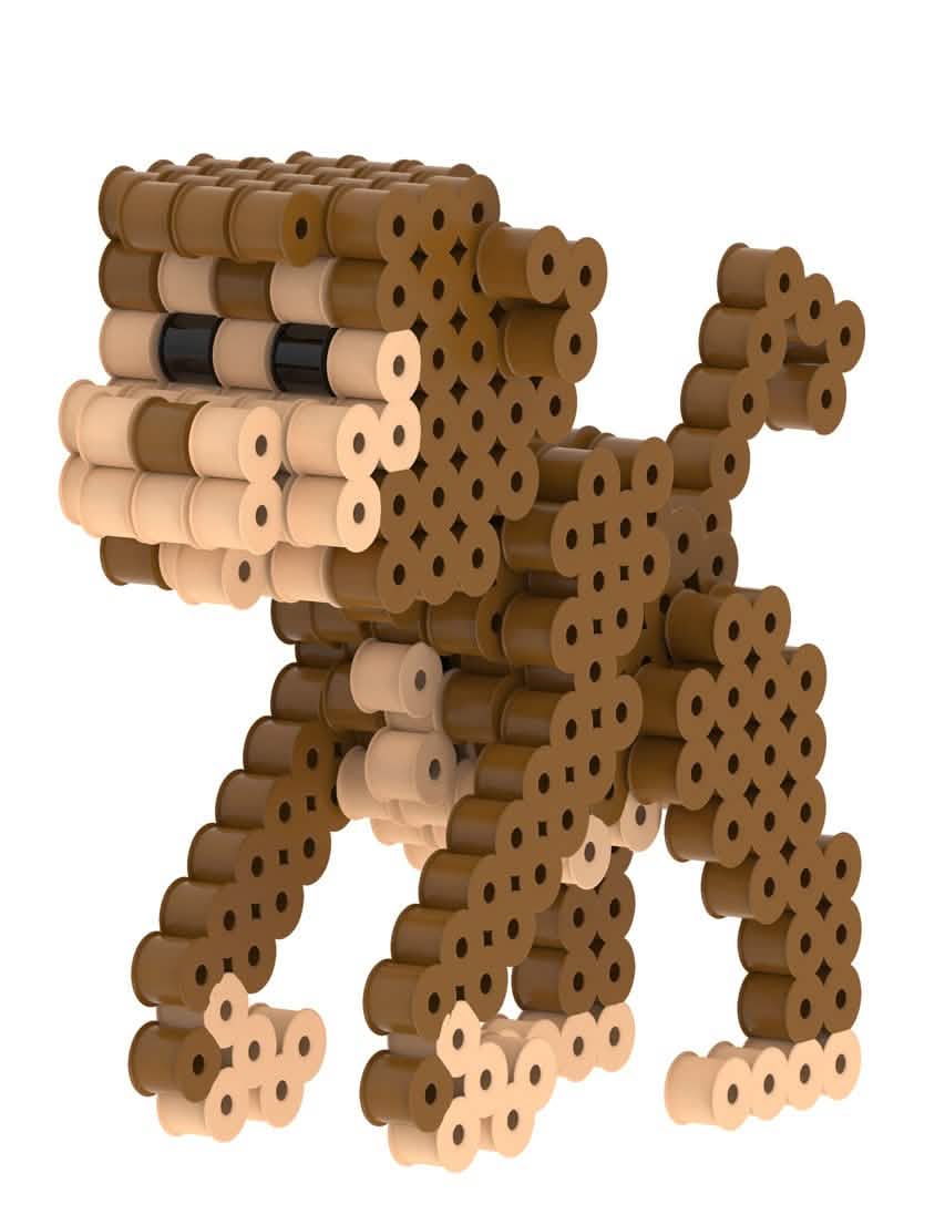 3D súprava na zažehľovacie korálky opice pre dieťa hnedá a béžová