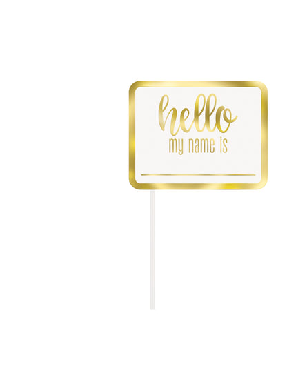 Sada fotobúdky Hello Baby s 10 zlatými doplnkami