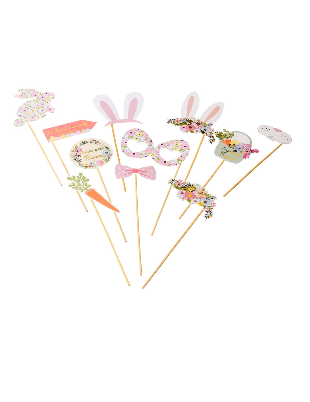 Gros plan sur l'accessoire Joyeuses Pâques du kit photobooth lapinou liberty pâques
