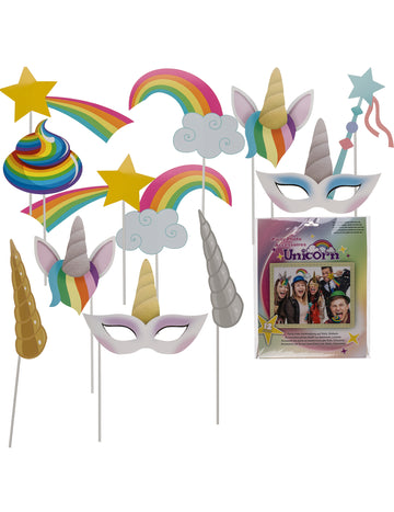 12-dielna súprava na fotenie s jednorožcom