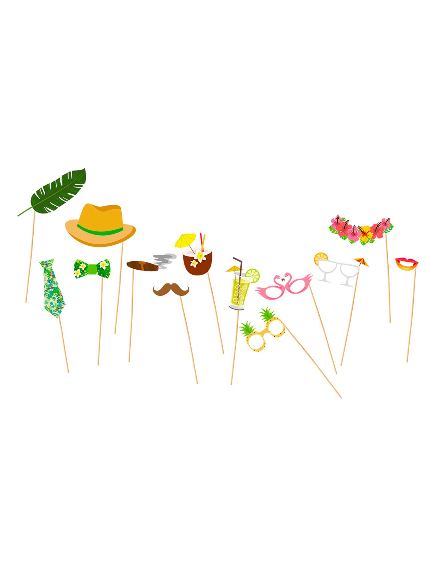 Súprava na fotenie s tropickou dovolenkou - 13 dielov - doplnky na párty