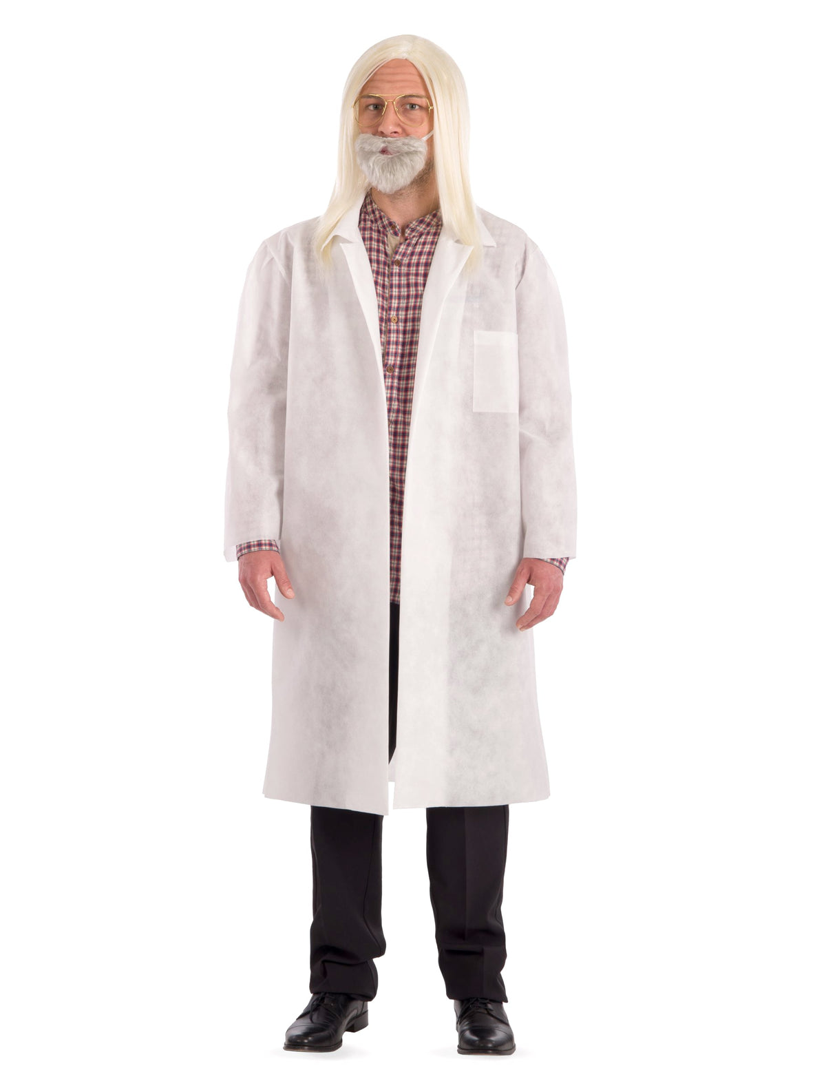 Kit professeur virus pour adulte blanc avec perruque et barbe