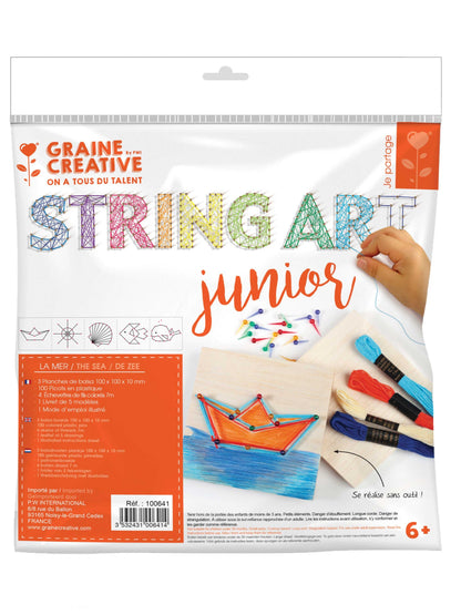 Súprava na výrobu string artu pre deti s morskou tematikou a obrázkami zo šnúrok