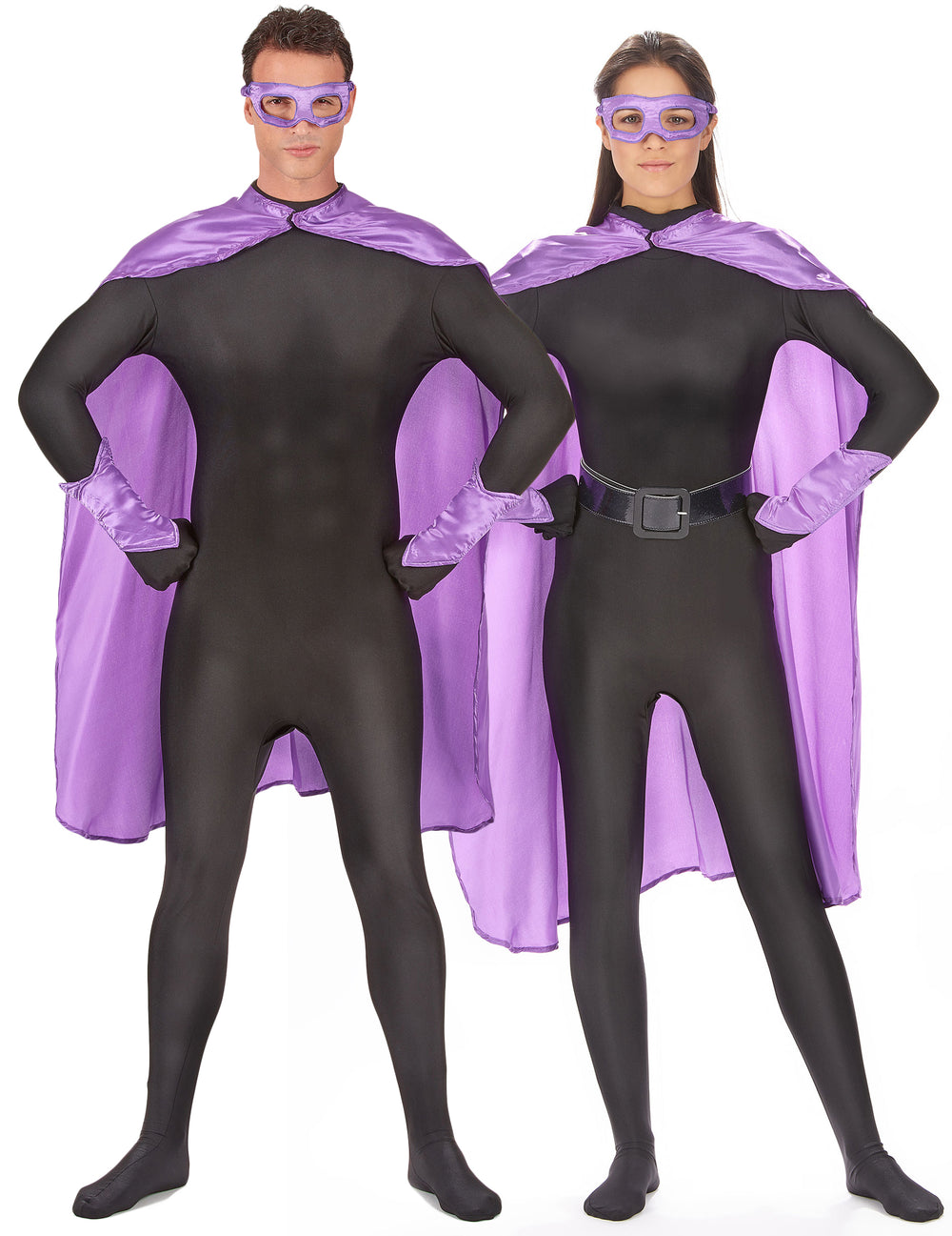 Kit de super héros pour adulte violet avec cape et masque