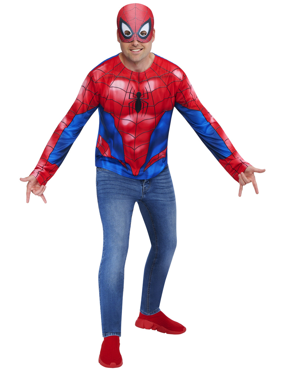 Kit top et masque Spider-Man pour adulte rouge et bleu
