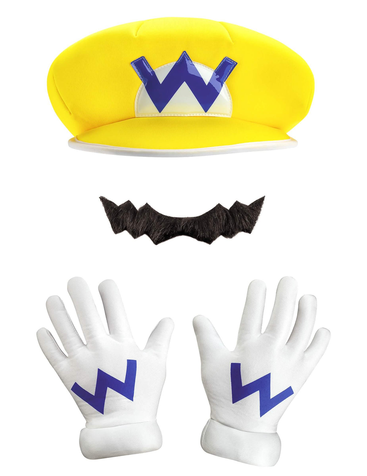 Súprava Wario Nintendo® pre dospelého žltá s fúzmi a bielymi rukavicami