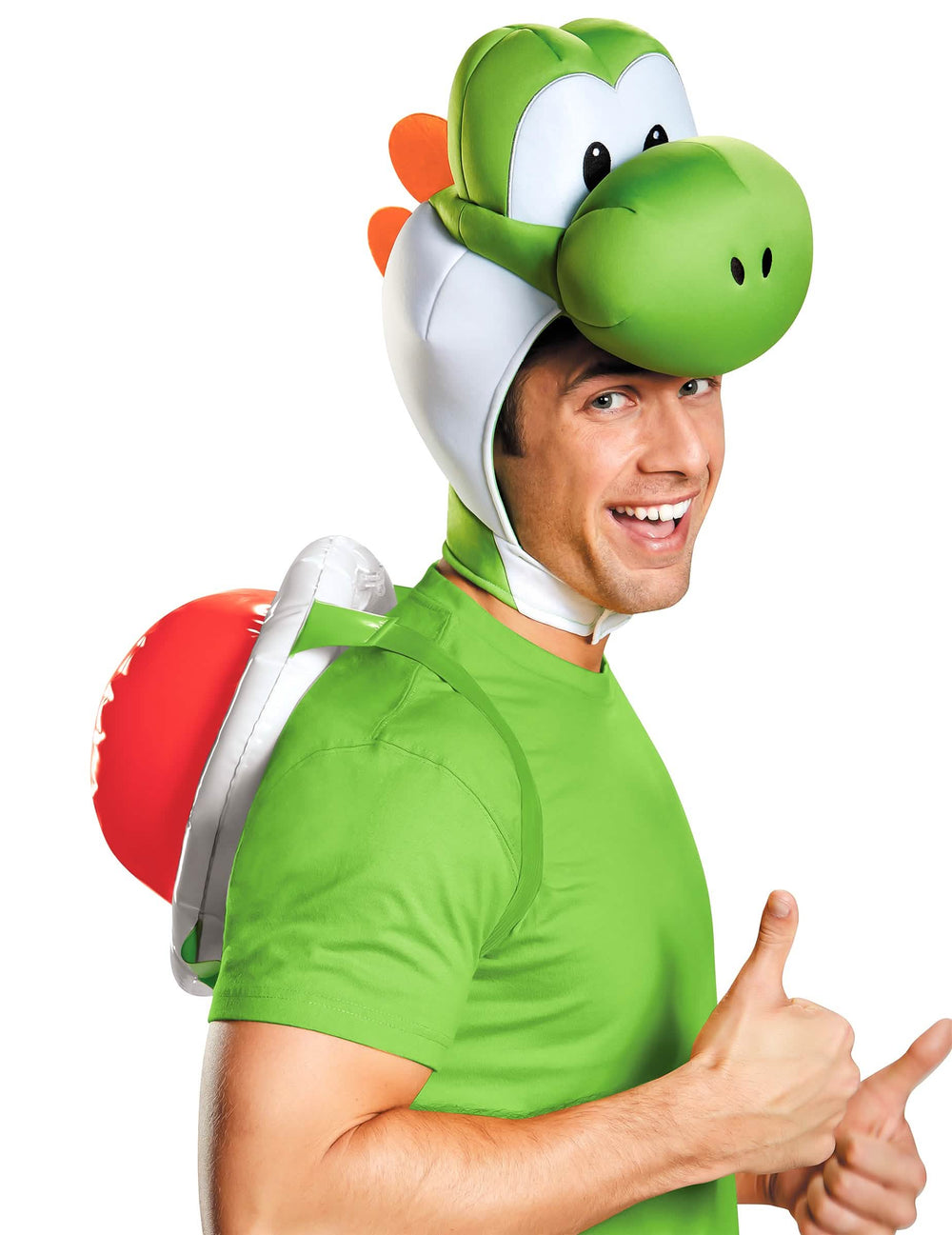 Súprava Yoshi Nintendo® pre dospelý zelená s čelenkou a červená pancierom