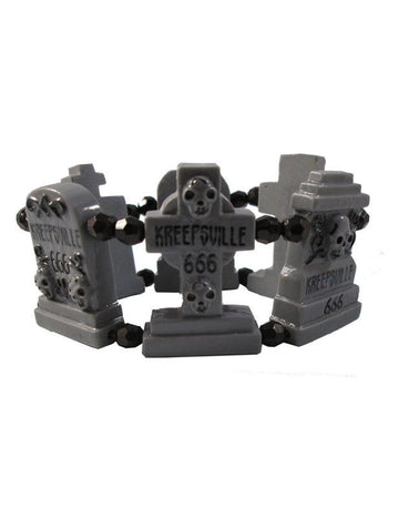 Bracelet tombe crâne pour adulte gris et noir