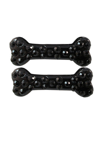 Kreepsville gotická sada sponiek do vlasov s kosťami a čiernymi kamienkami 