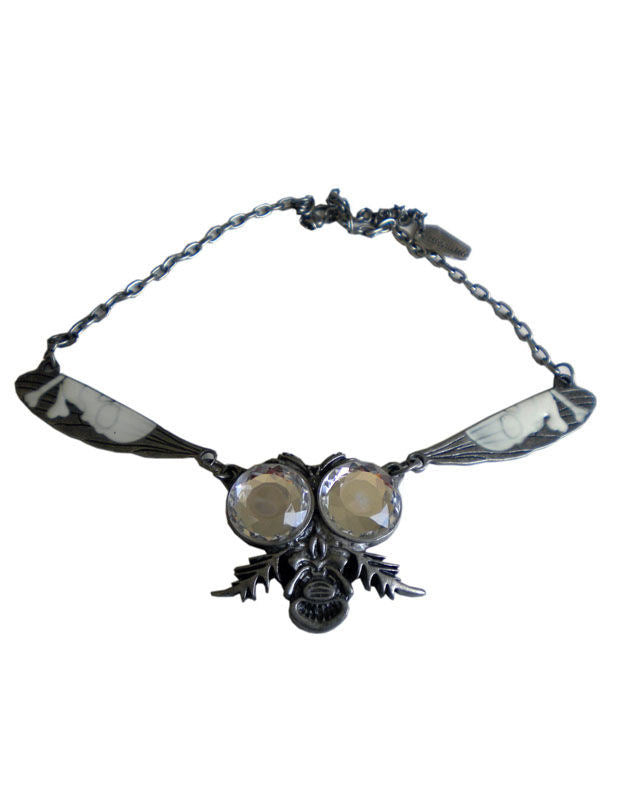 Collier gothique chaîne mouche pour adulte argenté