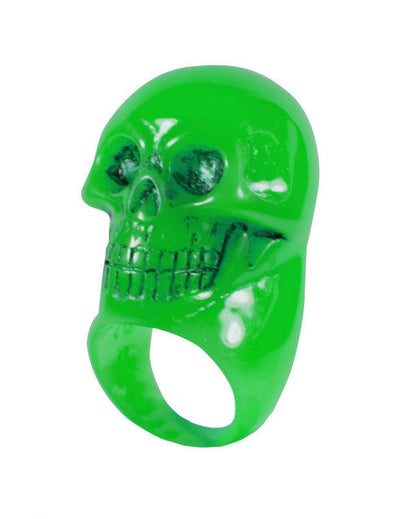 Bague tête de mort pour adulte verte