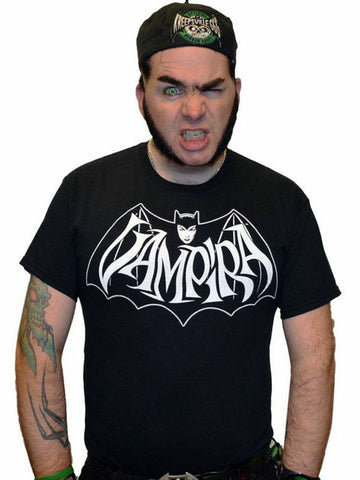 T-shirt Vampira pour adulte noir avec logo blanc